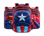 Kids Superhero Backpack Boys Girls School Book Bag Travel Shoulder Rucksack - Spider-man B Red