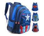 Kids Superhero Backpack Boys Girls School Book Bag Travel Shoulder Rucksack - Batman Red