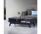 Kodu Clancy Coffee Table 2 doors black woodgrain