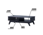 Kodu Clancy Coffee Table 2 doors black woodgrain