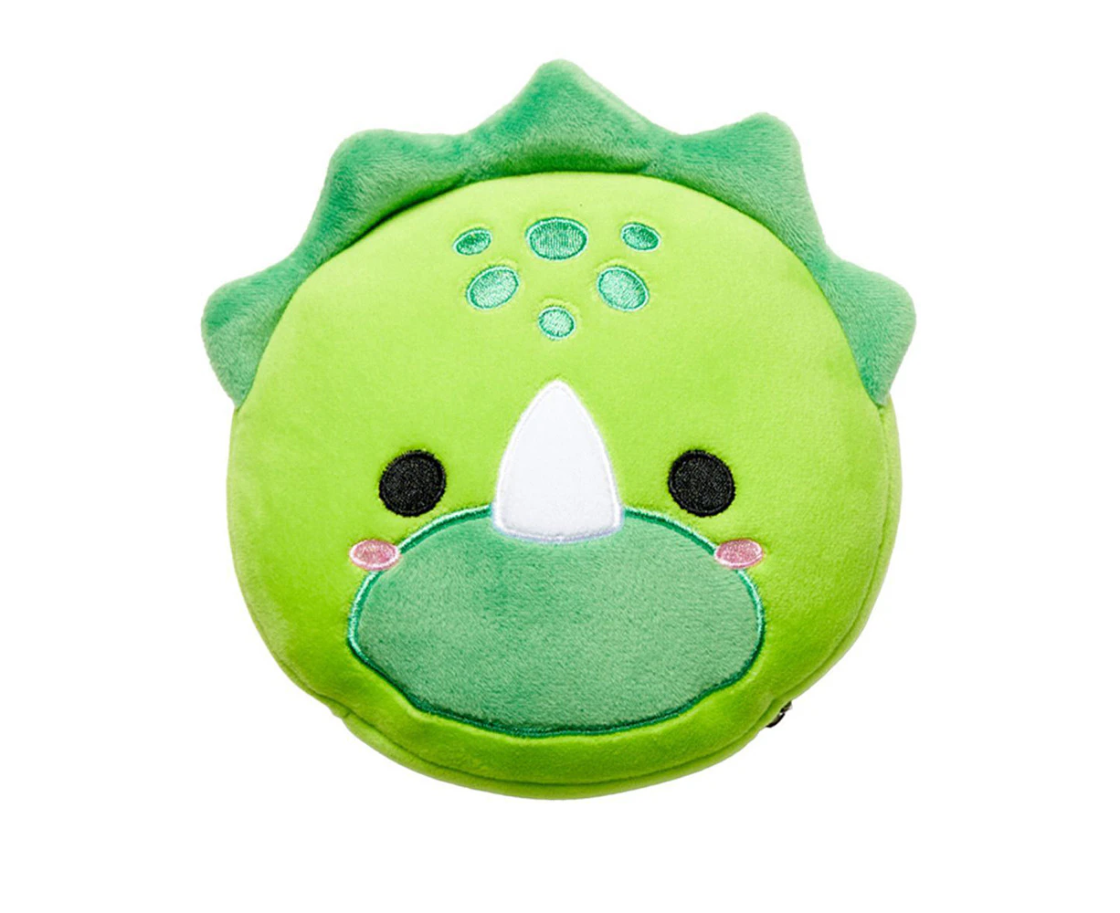 Relaxeazzz 15cm Dinosaur Travel Pillow w/ Eye Mask 6y+ Kids Cushion Plush