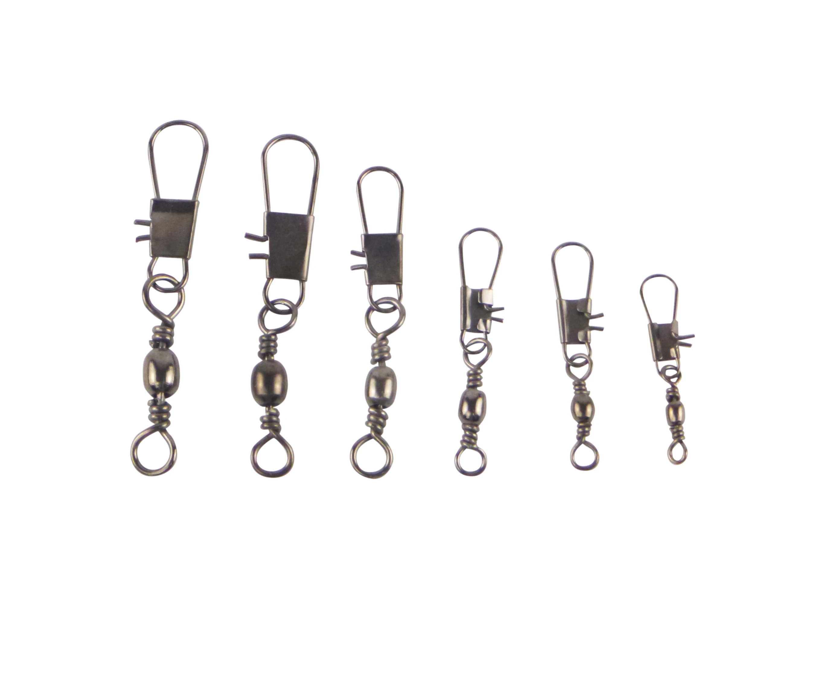 Swimerz Size 8 Barrel Swivel w Interlock Snap Black Nickel, 20 pack