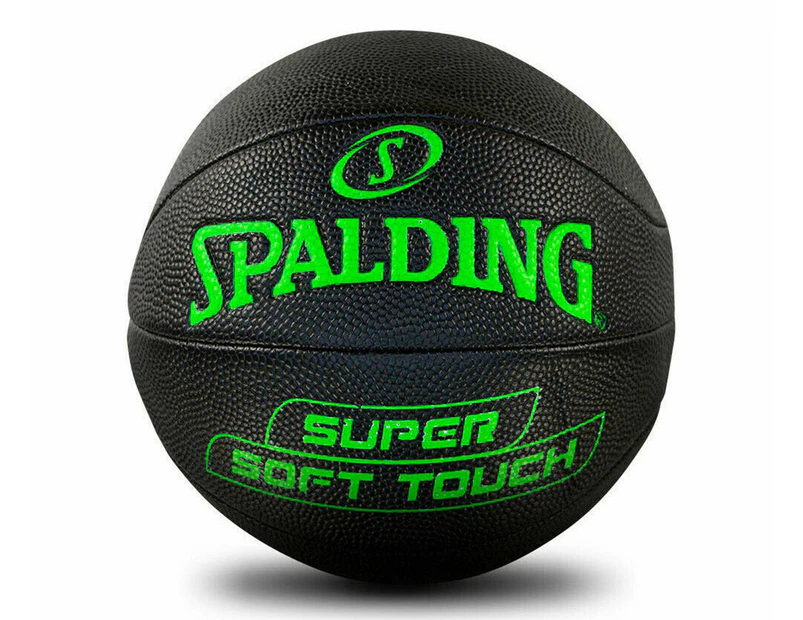 Spalding Super Soft Touch Size 3 Basketball - Black/Green