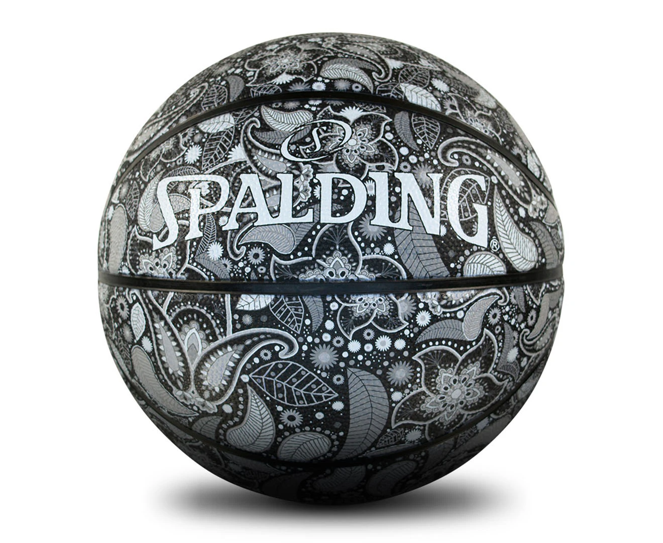 Spalding Paisley Size 6 Outdoor Basketball - Black/White