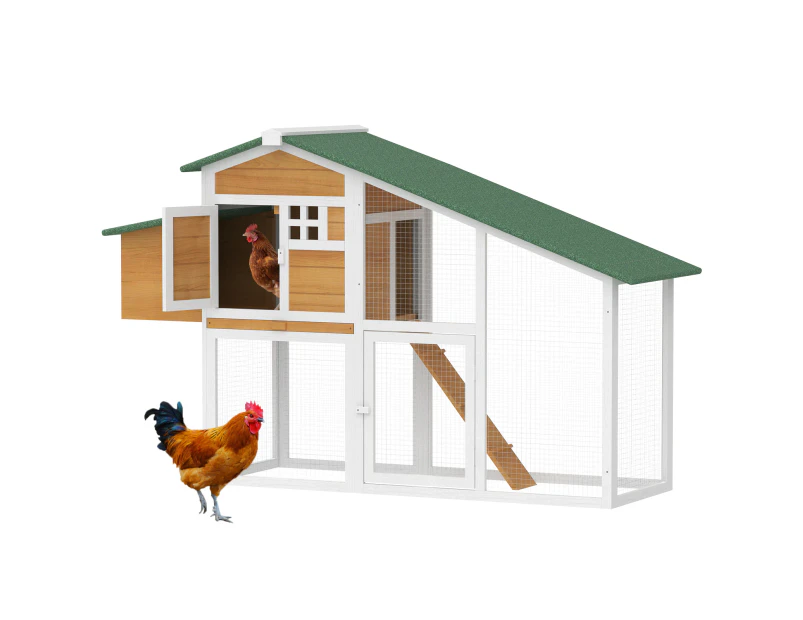 Advwin Chicken Coop Rabbit Hutch Wooden Pet Cage 162x48x109cm