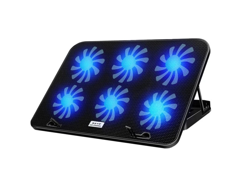 12"-17" Laptop Blue LED A9 Laptop Cooler 6 Powerful Fan Table Stand
