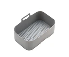Grey Rectangle Reusable Baking Tray Air Fryer Durable Silicone Pot Basket Liner