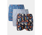 Men's Cotton Boxers 3 Pack - Classic Mixed - Buy Online at Mitch Dowd