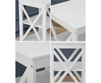 Oikiture Side Table Coffee Bedside Sofa End Tables 3-tier Shelf White