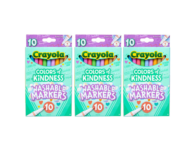 30pc Crayola Kids Creative Fineline Washable Markers Colors of Kindness 36m+