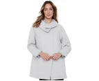 NONI B - Womens Long Coat - Silver Winter Jacket - Roll Neck - Casual Work Wear - Blazer - Warm Comfy Outfit - Office Clothing - Vogue Fashion Style - Silver