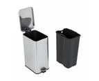 Stainless Steel Slim Line Bin - Anko - Silver