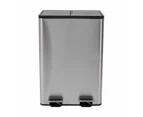 2 Compartment Stainless Steel Recycle Bin, 40L - Anko