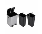 2 Compartment Stainless Steel Recycle Bin, 40L - Anko