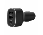 Car Charger with USB and USB-C - Anko - Black