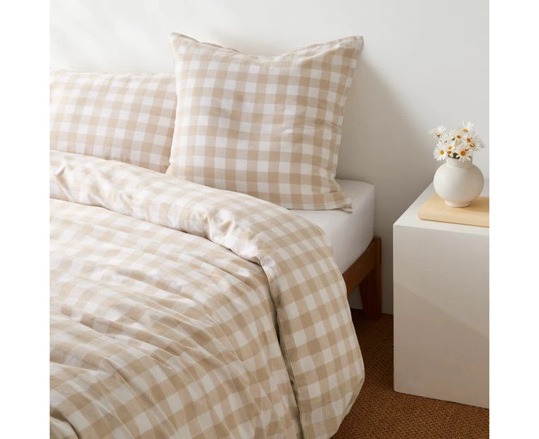 Target Emett Gingham Linen/Cotton European Pillowcase