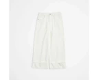 Target Wide Leg Cuffed Denim Jeans - White