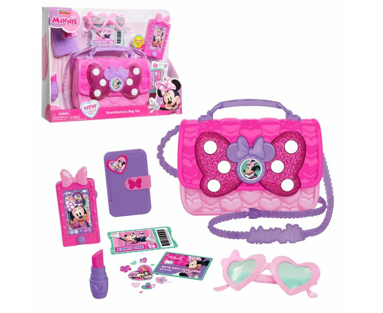 Disney Junior Minnie Mouse Bowfabulous Bag w/Phone/Lipstick Kids Play Set 3+