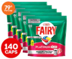 5 x 28pk Fairy Platinum Plus Dishwashing Capsules Lemon