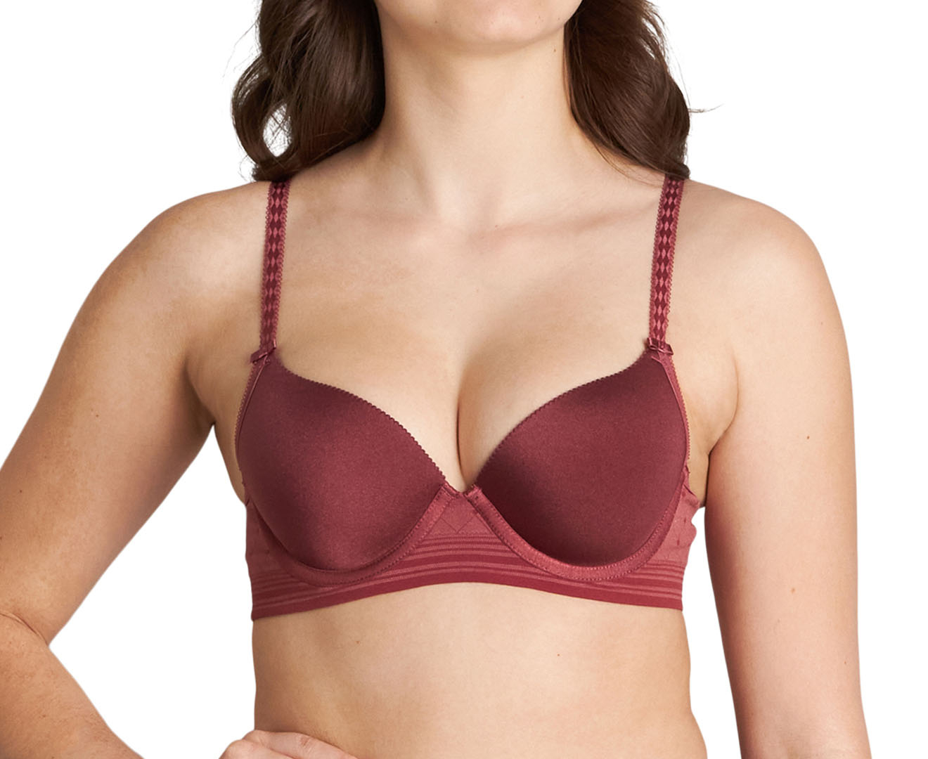 Bendon Embrace Full Coverage Contour Bra in Oxblood Red