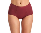 Bendon Women's Body Cotton Trouser Briefs 2-Pack - Oxblood Red/Pearl Blush