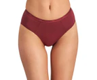 Bendon Women's Body Cotton High Cut Briefs 2-Pack - Oxblood Red/Pearl Blush