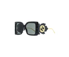 Gucci Women's Leaf Motif Sunglasses GG0535S 001 Black/Gold 56mm