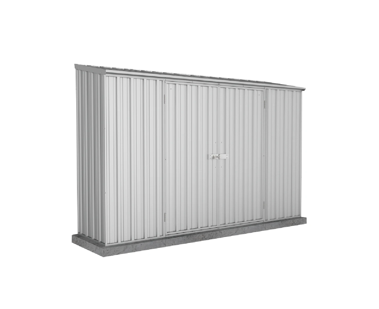 Absco Sheds 3.00mW x 0.78mD x 1.95mH Zincalume Economy Garden Shed - Double Door