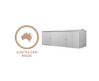 Absco Sheds 5.22mW x 2.26mD x 2.06mH Zincalume Economy Garden Shed - Triple Door