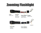 Focal T6 LED Flashlight Torch (Sydney Stock) Rechargeable Zoom Light Torch 18650 Battery Outdoor Camping Waterproof