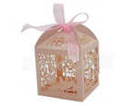 10Pcs Laser Cut Wedding Candy Gift Boxes - Big Red