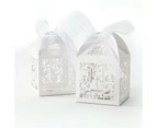 10Pcs Laser Cut Wedding Candy Gift Boxes - Beige