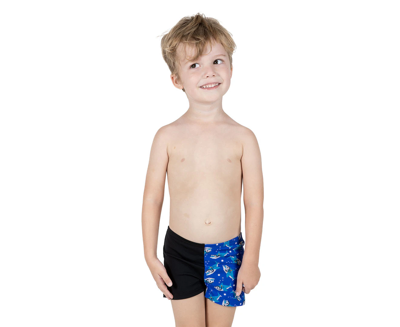 Speedo Toddler Boys' Digital Printed Jammers - Black/Beautiful Blue/Pebble Grey/Lapis Blue