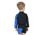 Speedo Toddler Boys' Digital Printed Rash Vest - Black/Beautiful Blue/Pebble Grey/Lapis Blue