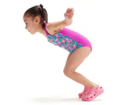 Speedo Toddler Girls' Digital Placement One Piece Swimsuit - Very Fuchsia