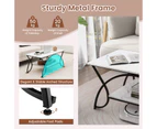 Giantex 2-Tier Modern Coffee Table Rectangular Accent Table Sofa Side Table w/Storage Shelf & Metal Frame, Black