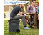 Costway 40L Portable Ice Chest Hard Cooler Box Insulated w/Bottle Opener&Cup Holder for Drink BBQ Picnic Fishing Grey