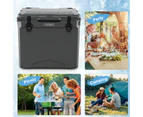 Costway 40L Portable Ice Chest Hard Cooler Box Insulated w/Bottle Opener&Cup Holder for Drink BBQ Picnic Fishing Grey