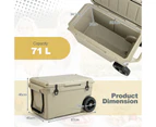 Costway 71L Portable Ice Chest Hard Cooler Box Insulated w/Handles for Drink BBQ Picnic Fishing