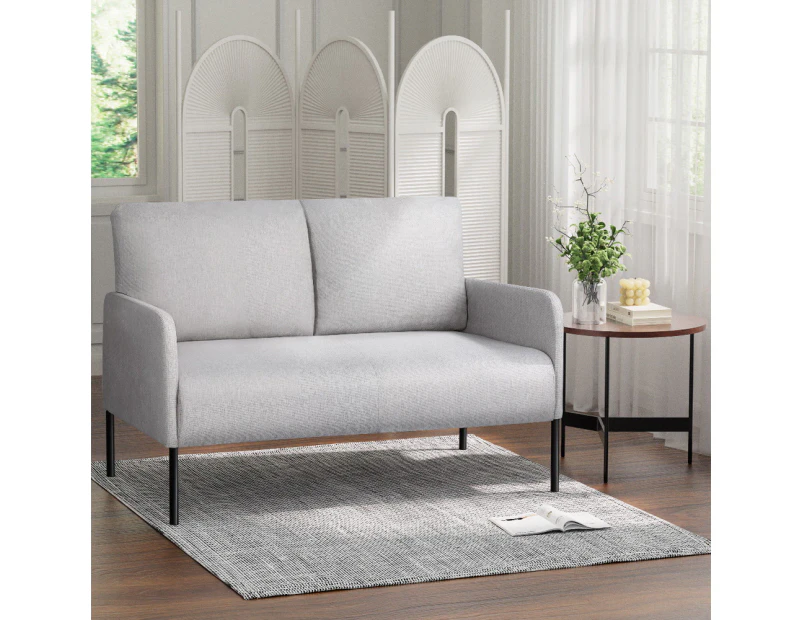 Artiss Armchair 2-Seater Sofa Pillow Linen Grey