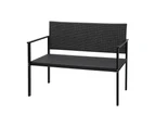 Gardeon Outdoor Garden Bench Seat Rattan Chair Steel Patio Furniture Park Grey