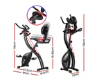 Everfit Folding Exercise Bike Magnetic X-Bike Indoor Cycling Resistance Rope