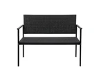 Gardeon Outdoor Garden Bench Seat Rattan Chair Steel Patio Furniture Park Grey