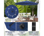 Costway 2.7M Round Outdoor Umbrella Garden Patio Tilt Parasol Shelter Beach Canopy Sun Shade Garden Patio Blue