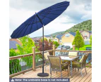 Costway 2.7M Round Outdoor Umbrella Garden Patio Tilt Parasol Shelter Beach Canopy Sun Shade Garden Patio Blue