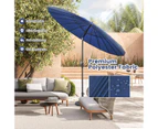 Costway 2.7M Round Outdoor Umbrella Garden Patio Tilt Parasol Shelter Beach Canopy Sun Shade Garden Patio Blue