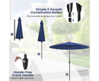 Costway 2.7M Round Outdoor Umbrella Garden Patio Tilt Parasol Shelter Beach Canopy Sun Shade Garden Patio Blue