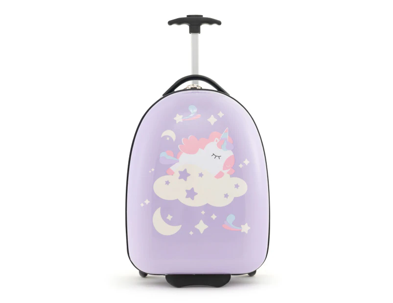 Costway Kids Carry-On Luggage Trolley luggage Travel Suitcase Children Gift Purple