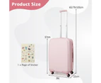 Costway 20" Carry-on Luggage Lightweight Hardshell Trolley Travel Suitcase w/TSA Locker Adjustable Pink