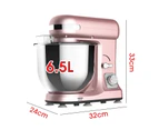 ADVWIN 6.5L 1400W Stand Mixer, 6-Speed Pink Electric Food Mixer